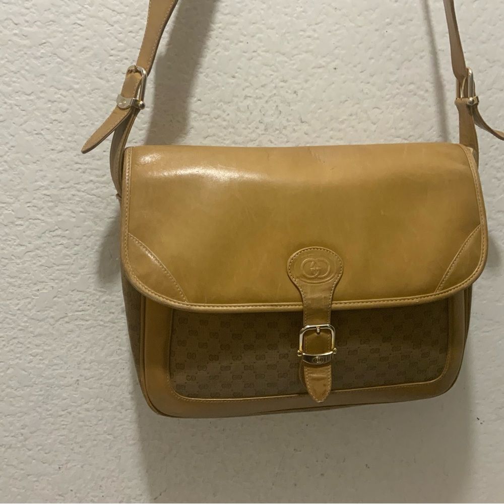 Gucci vintage Shoulder Bag Beige 001 105 5530 Leather PVC  Flap Magnet - Picture 4 of 16